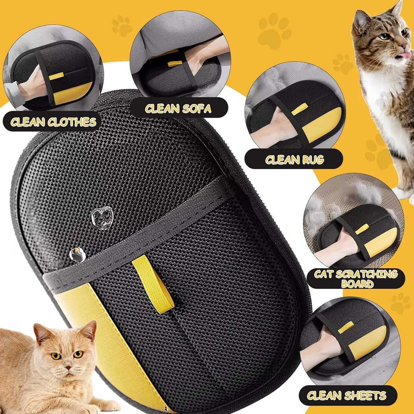 Guanti Rimuovi Pelo per Cani e Gatti — Strumento Statico Riutilizzabile