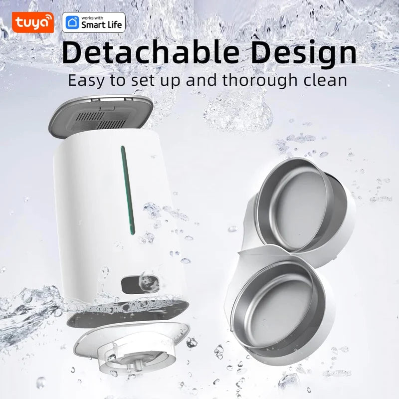 Mangiatoia Automatica Smart per 2 Animali — Doppia Ciotola in Acciaio WiFi App