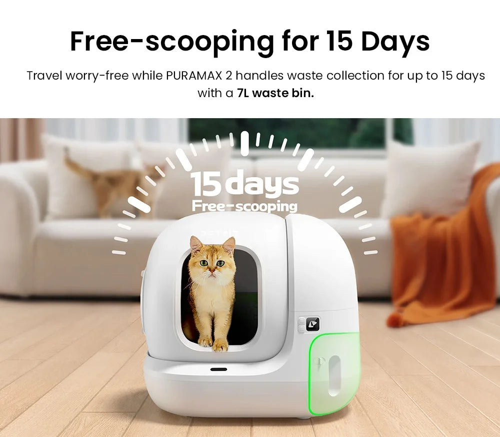 Lettiera Automatica Smart PETKIT PuraMax 2 — Autopulizia 15 Giorni App Control