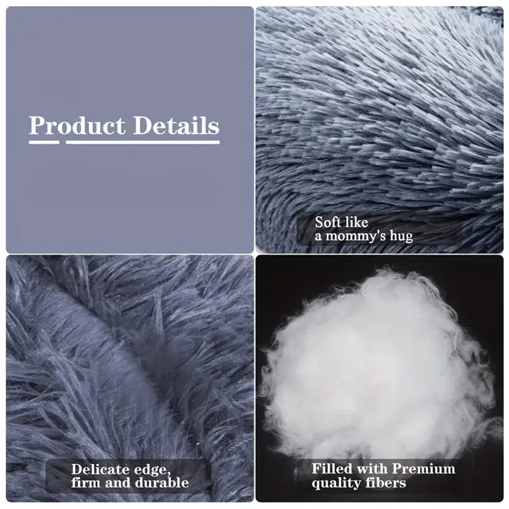 Cuccia Rotonda per Cani e Gatti — Morbida e Calda in Peluche Lavabile