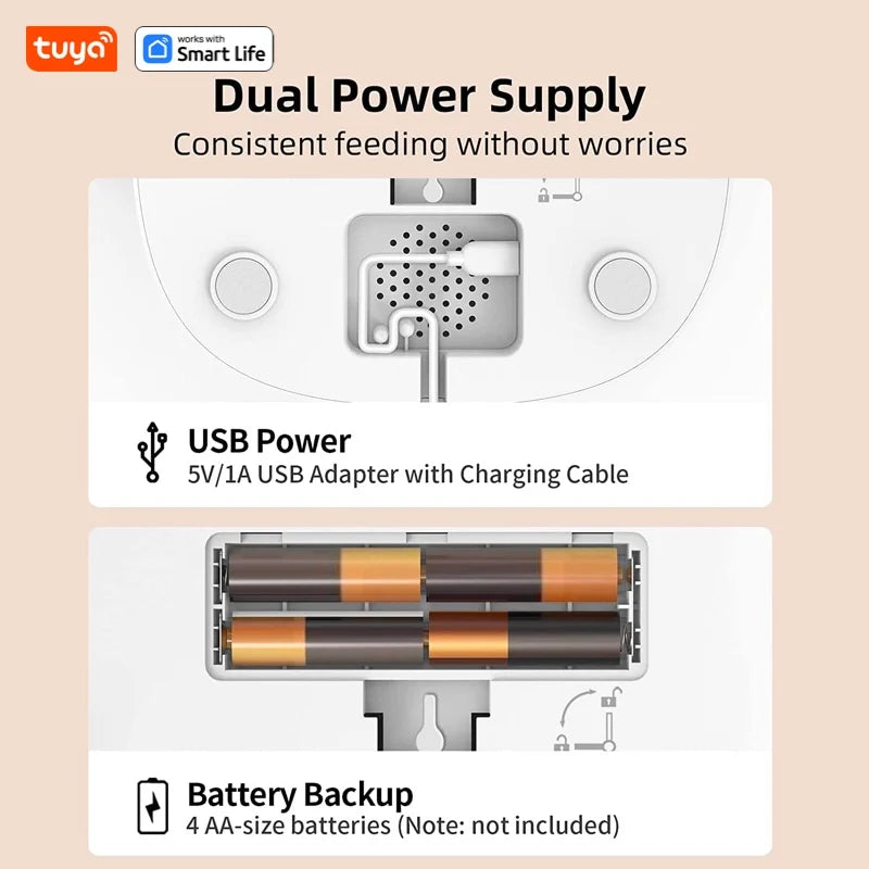 Mangiatoia Automatica Smart per 2 Animali — Doppia Ciotola in Acciaio WiFi App